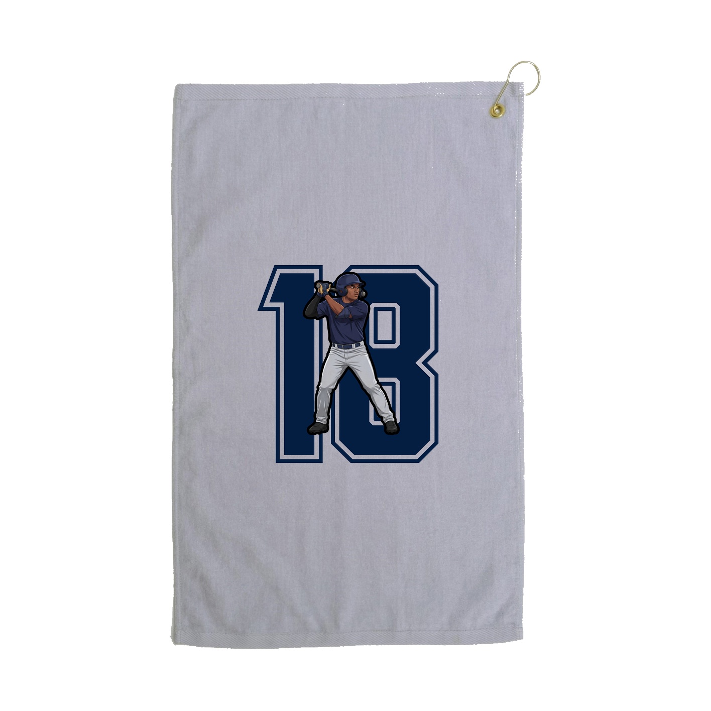 Golf Towel — Number in Grey