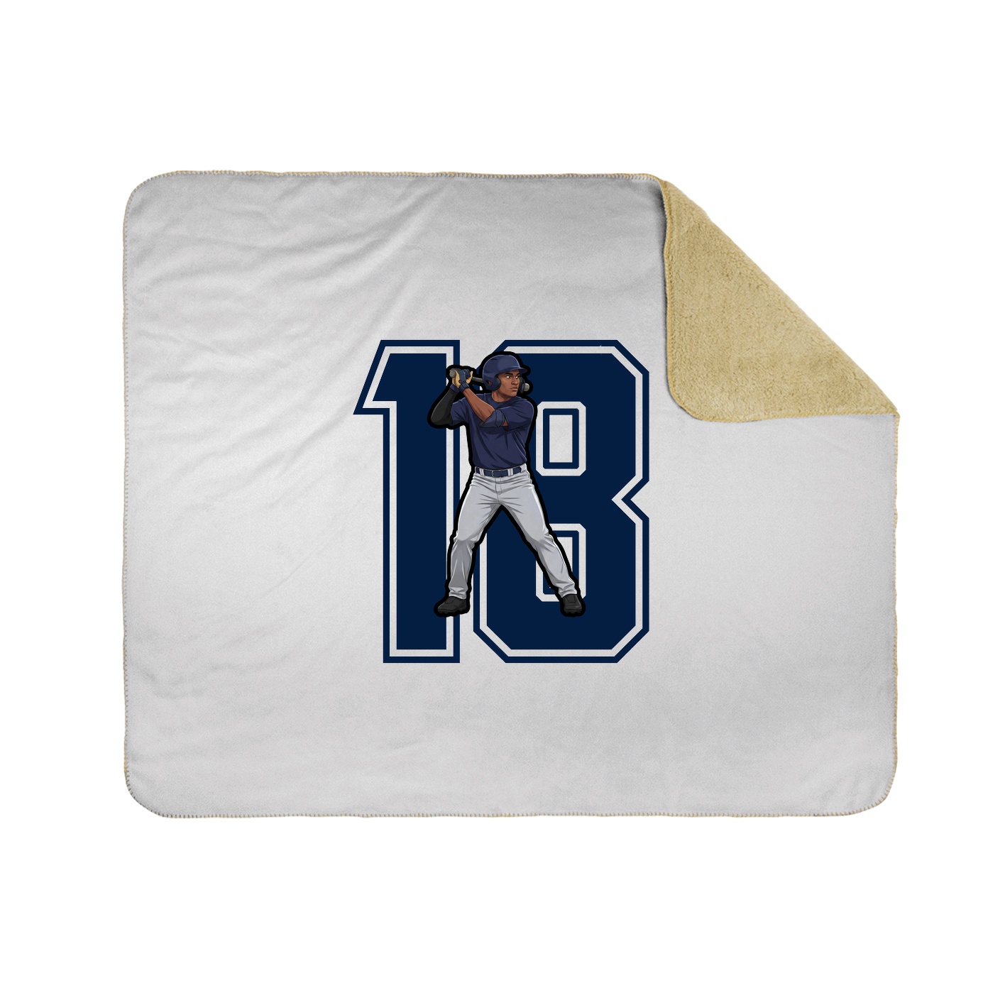 Throw Blanket — Number in White