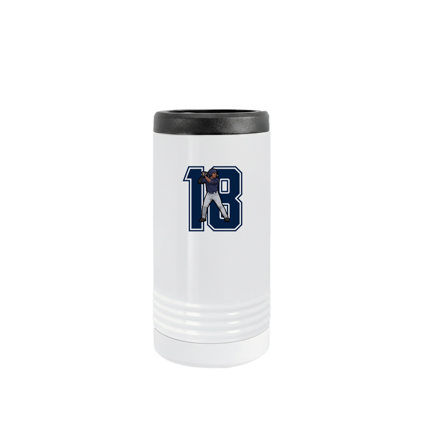 Slim Beverage Holder — Number in White