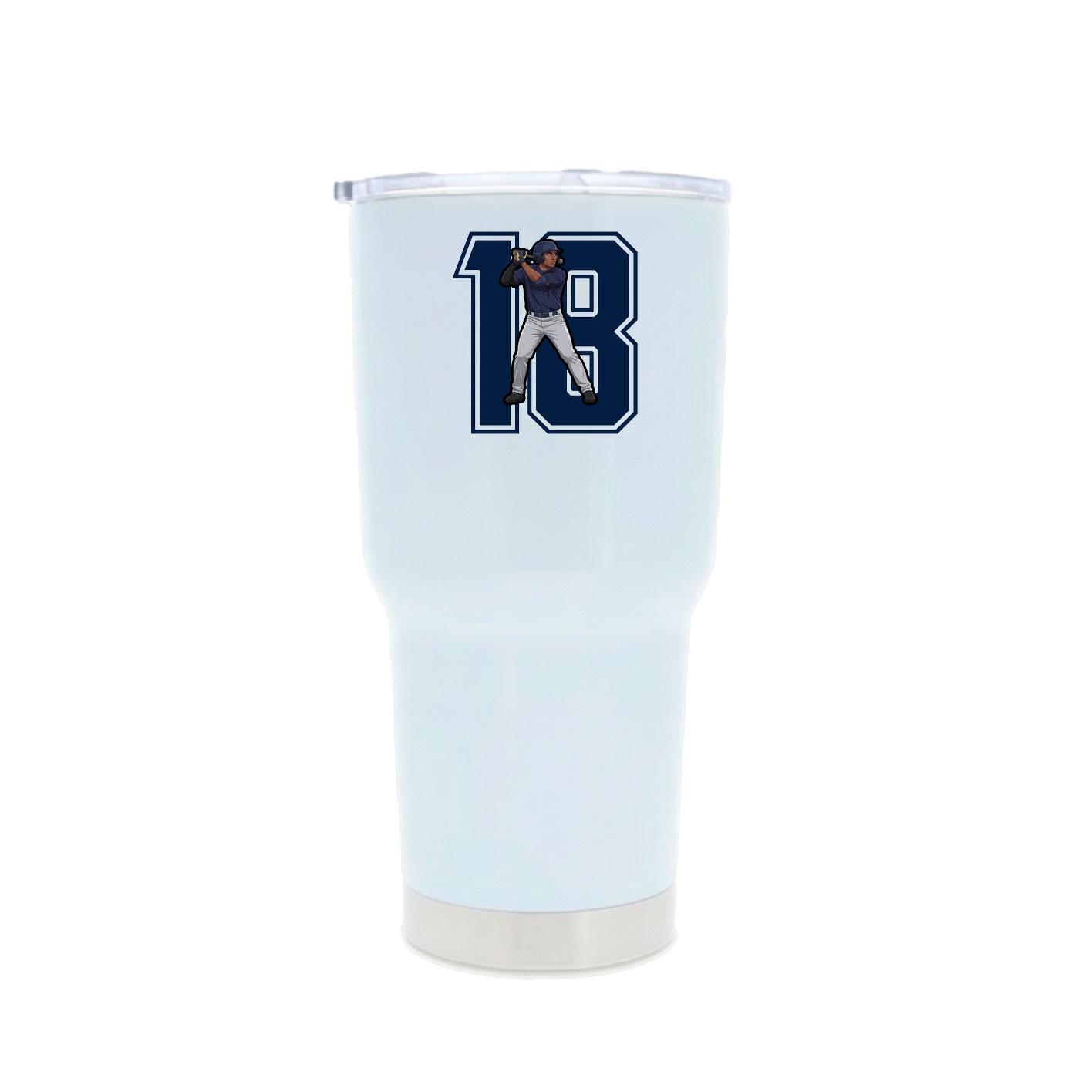 30oz Stainless Steel Tumbler — Number in White