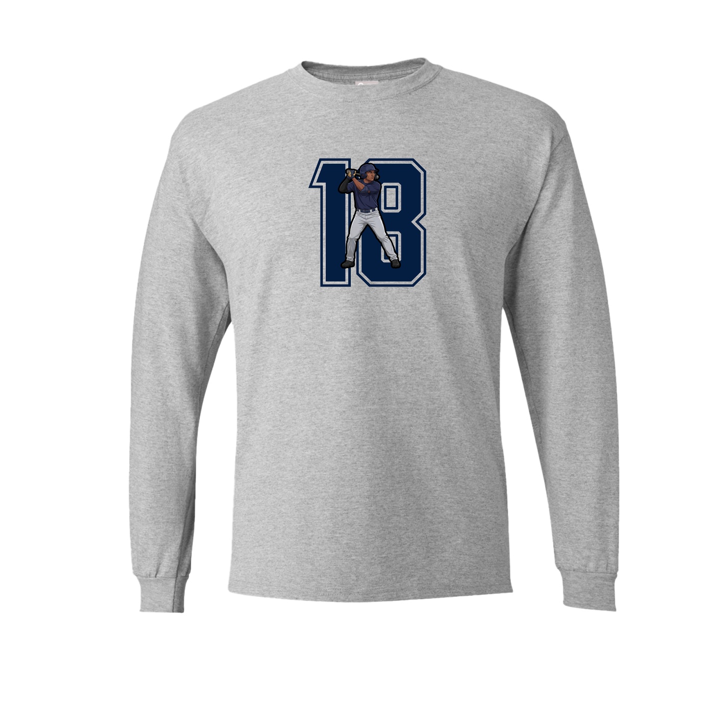 Long Sleeve Tee — Number in Grey