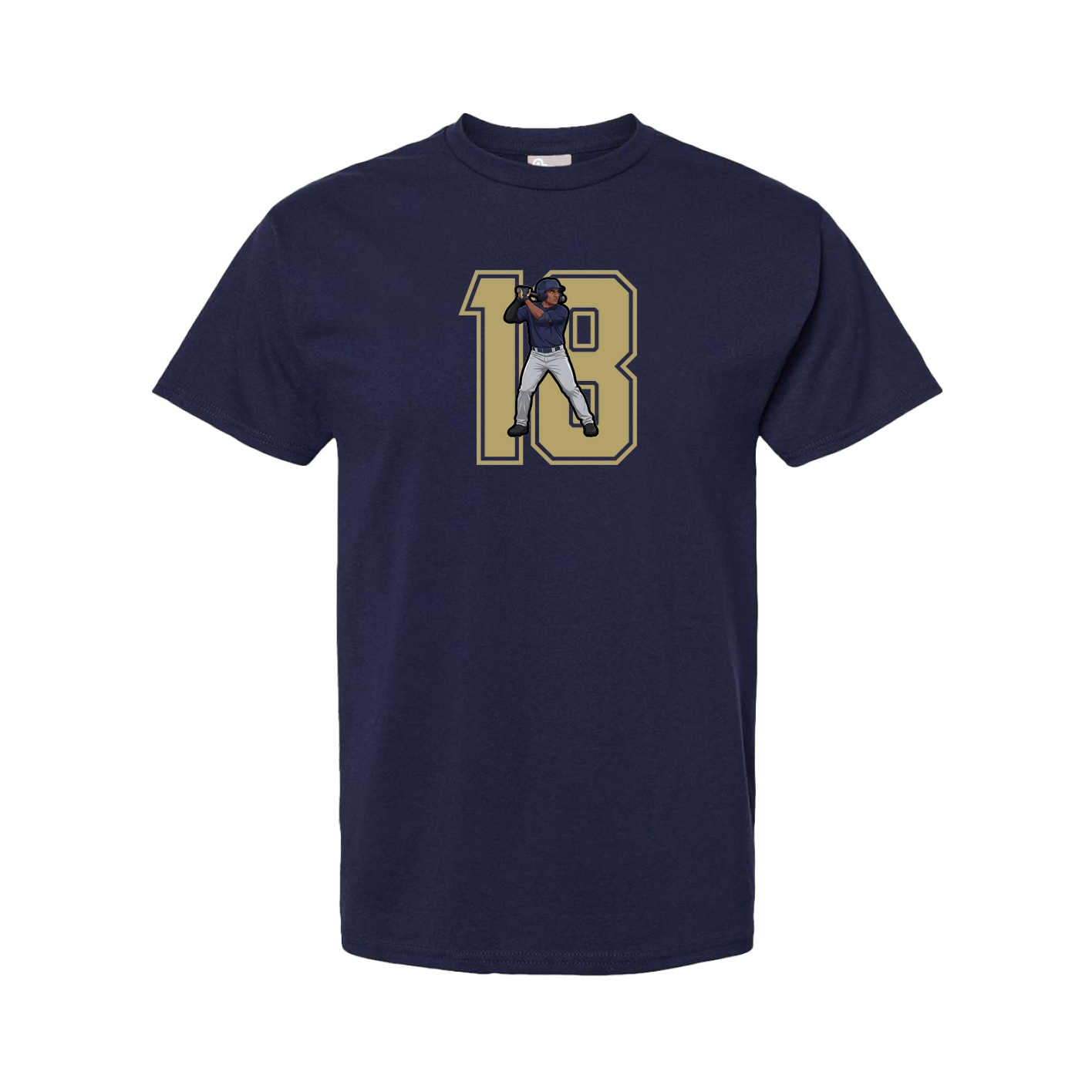 Youth Tee — Number in Navy