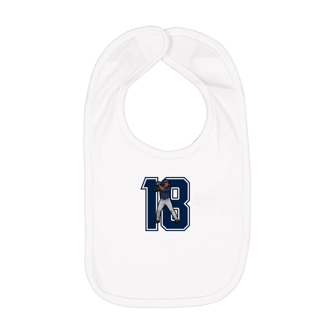 Infant Bib — Number in White