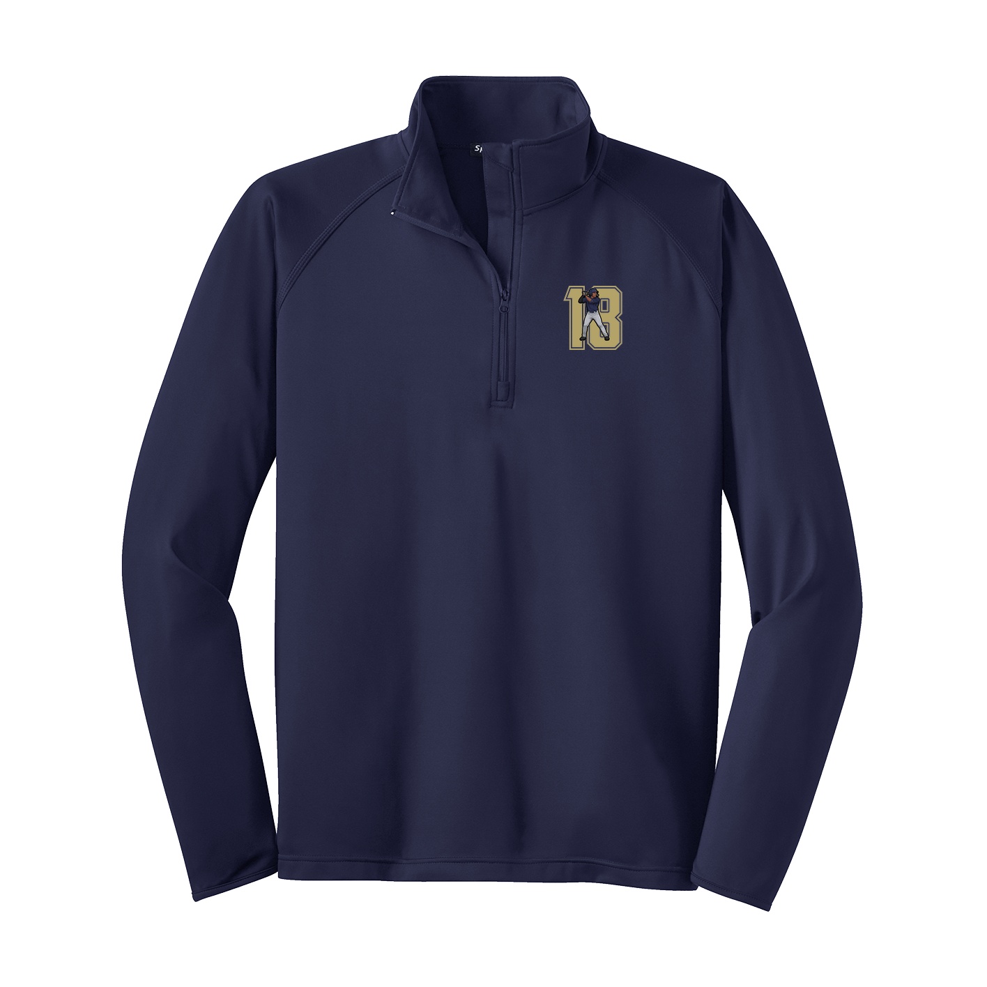 Q-Zip Pullover — Number in Navy