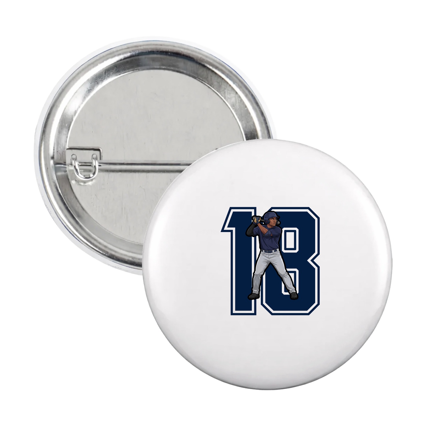 Game Day Button — Number in White