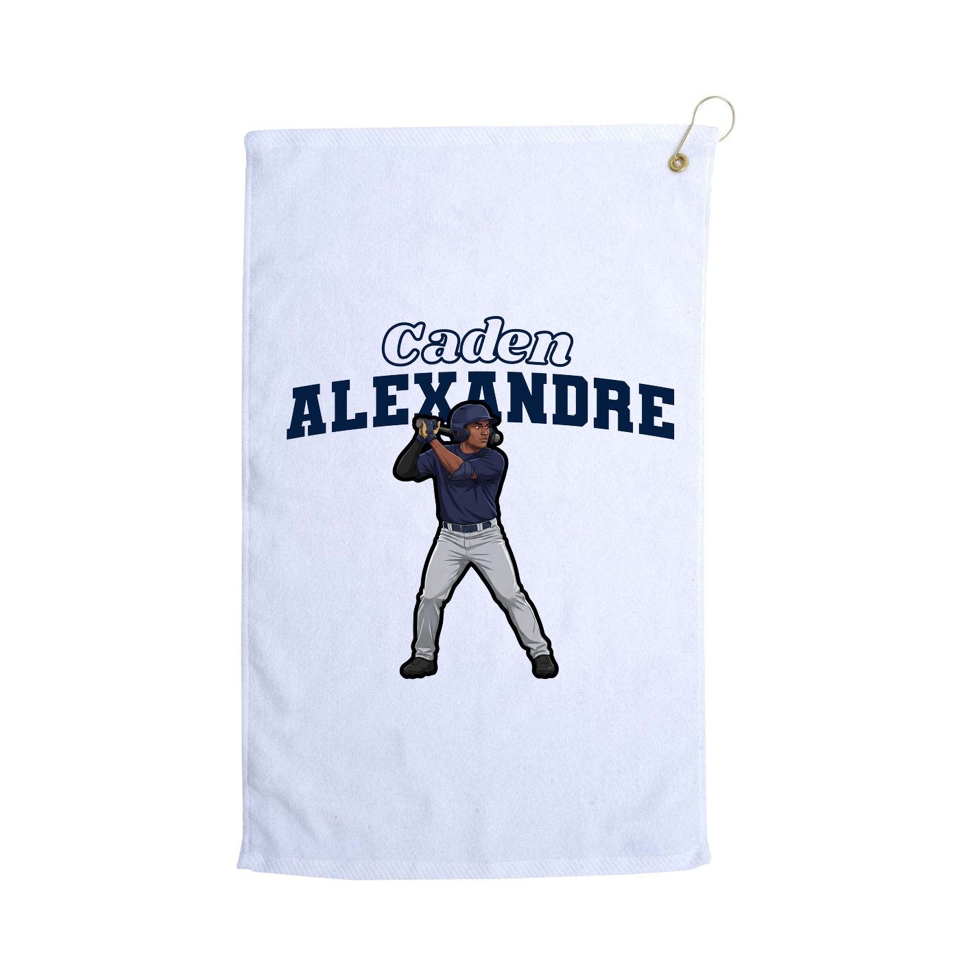 Golf Towel — Name Arch in White