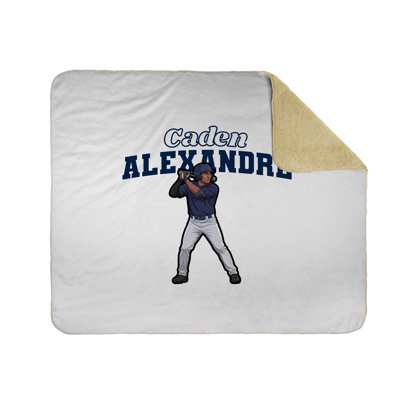 Throw Blanket — Name Arch in White