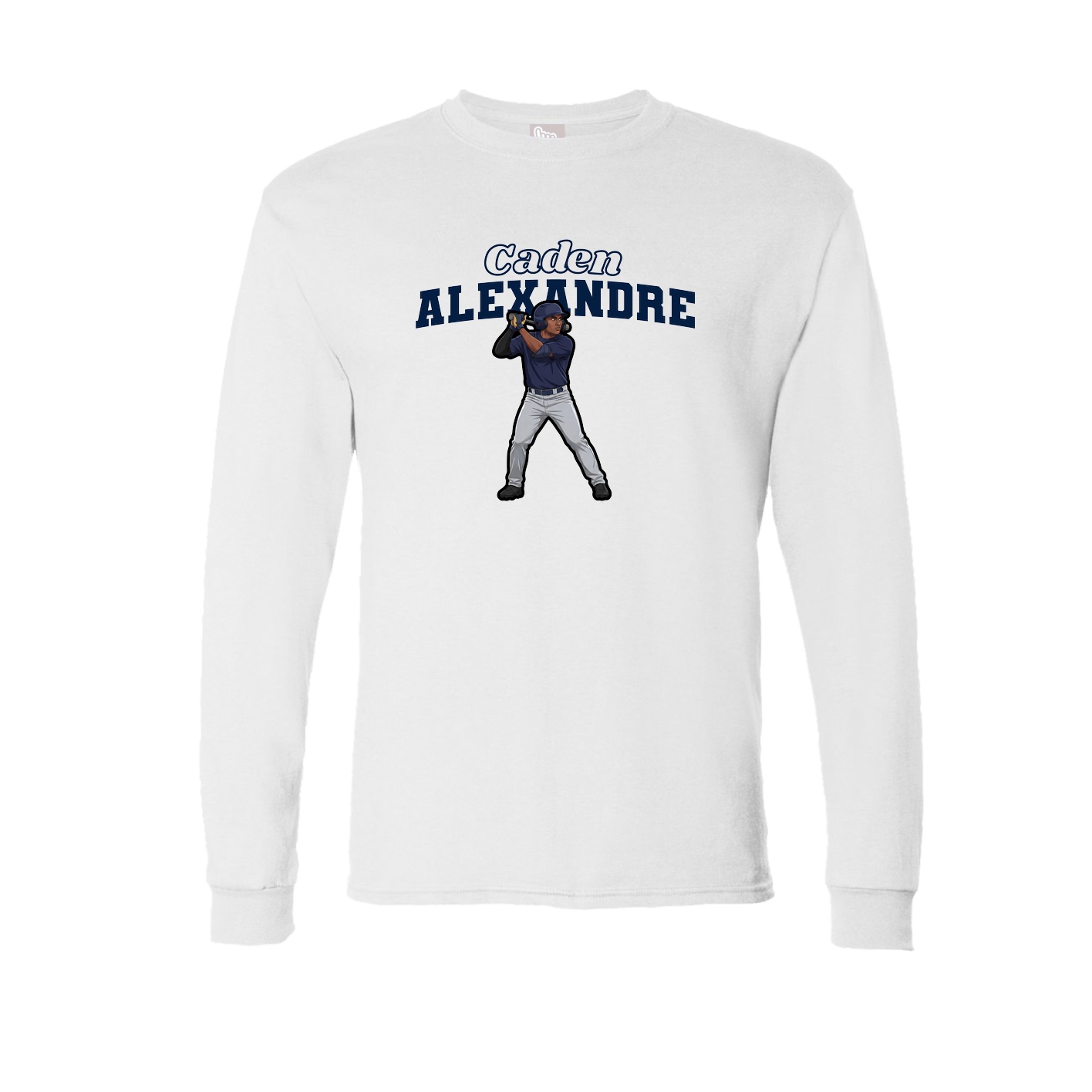 Long Sleeve Tee — Name Arch in White