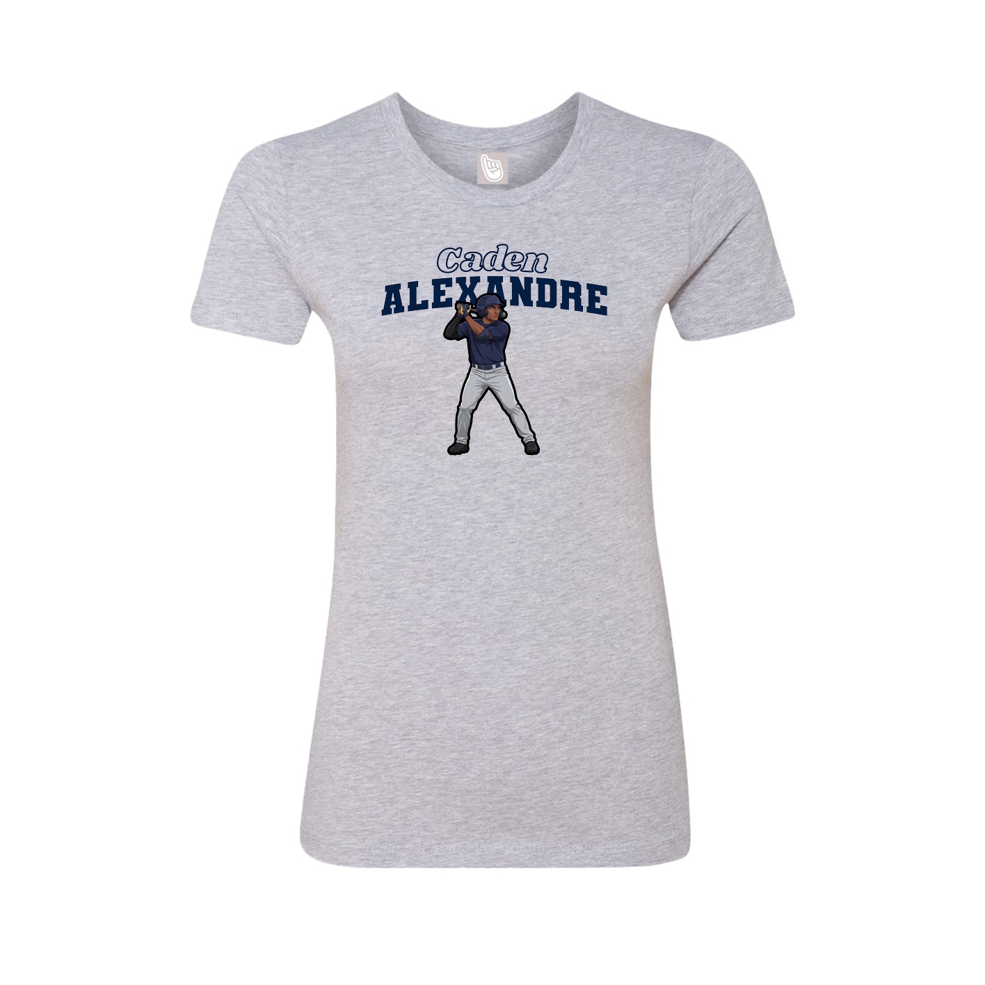 Womens Tee — Name Arch in Grey
