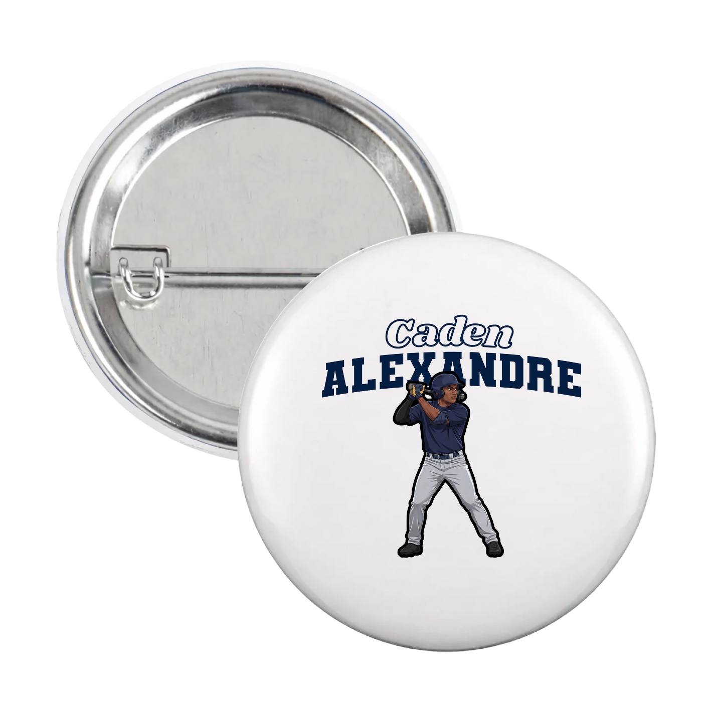 Game Day Button — Name Arch in White