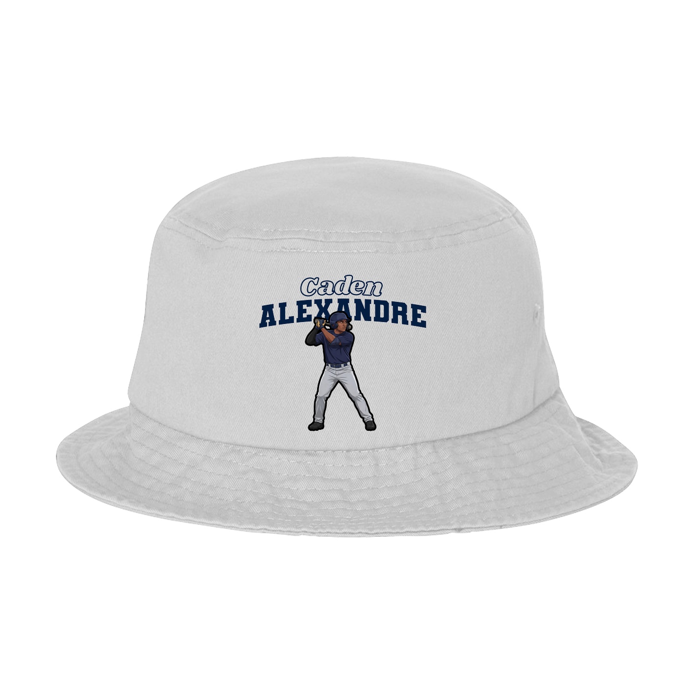 Bucket Cap — Name Arch in White