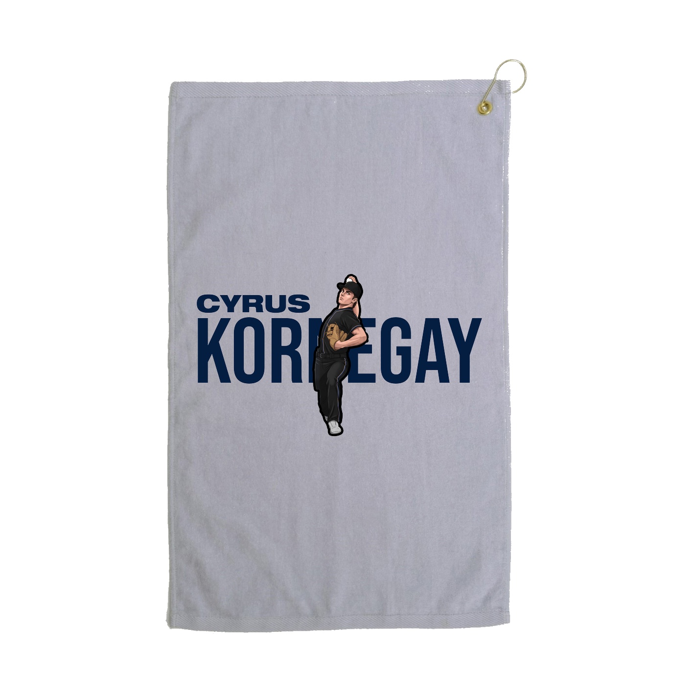 Golf Towel — Player Name in Grey