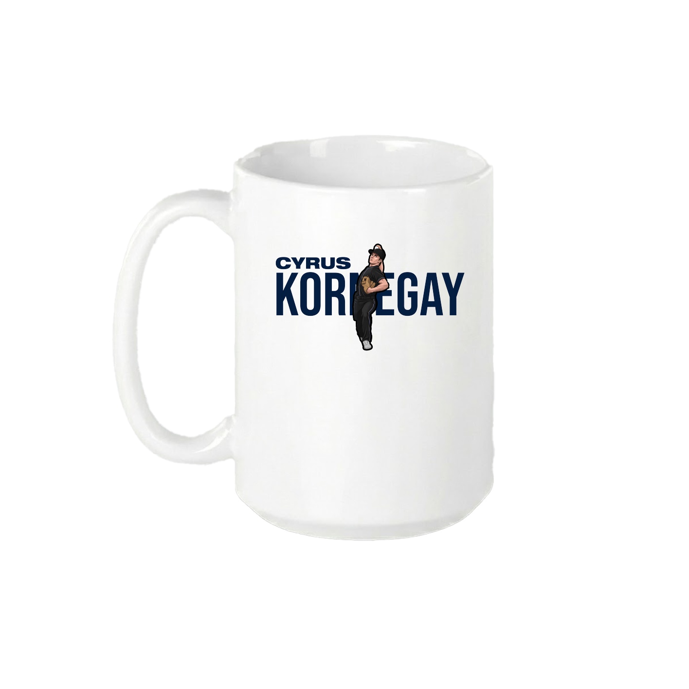15oz Coffee Mug — Player Name in White
