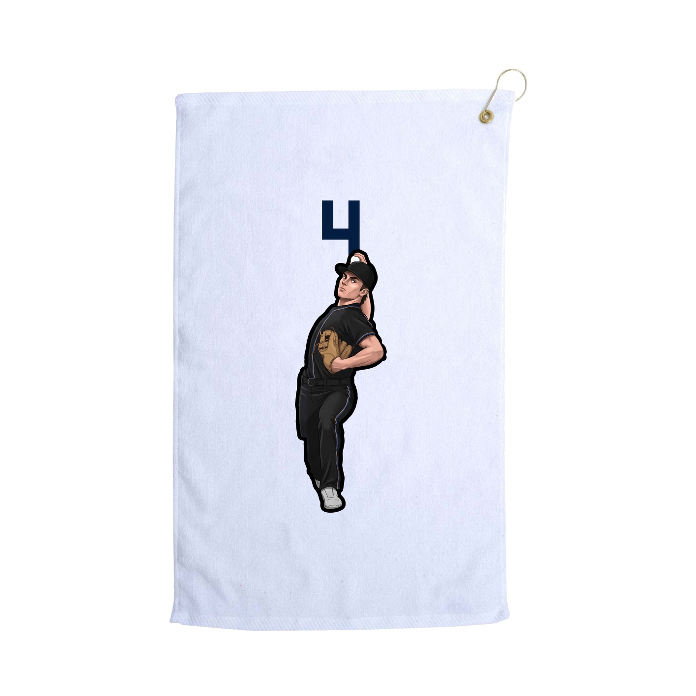 Golf Towel — Number Top in White