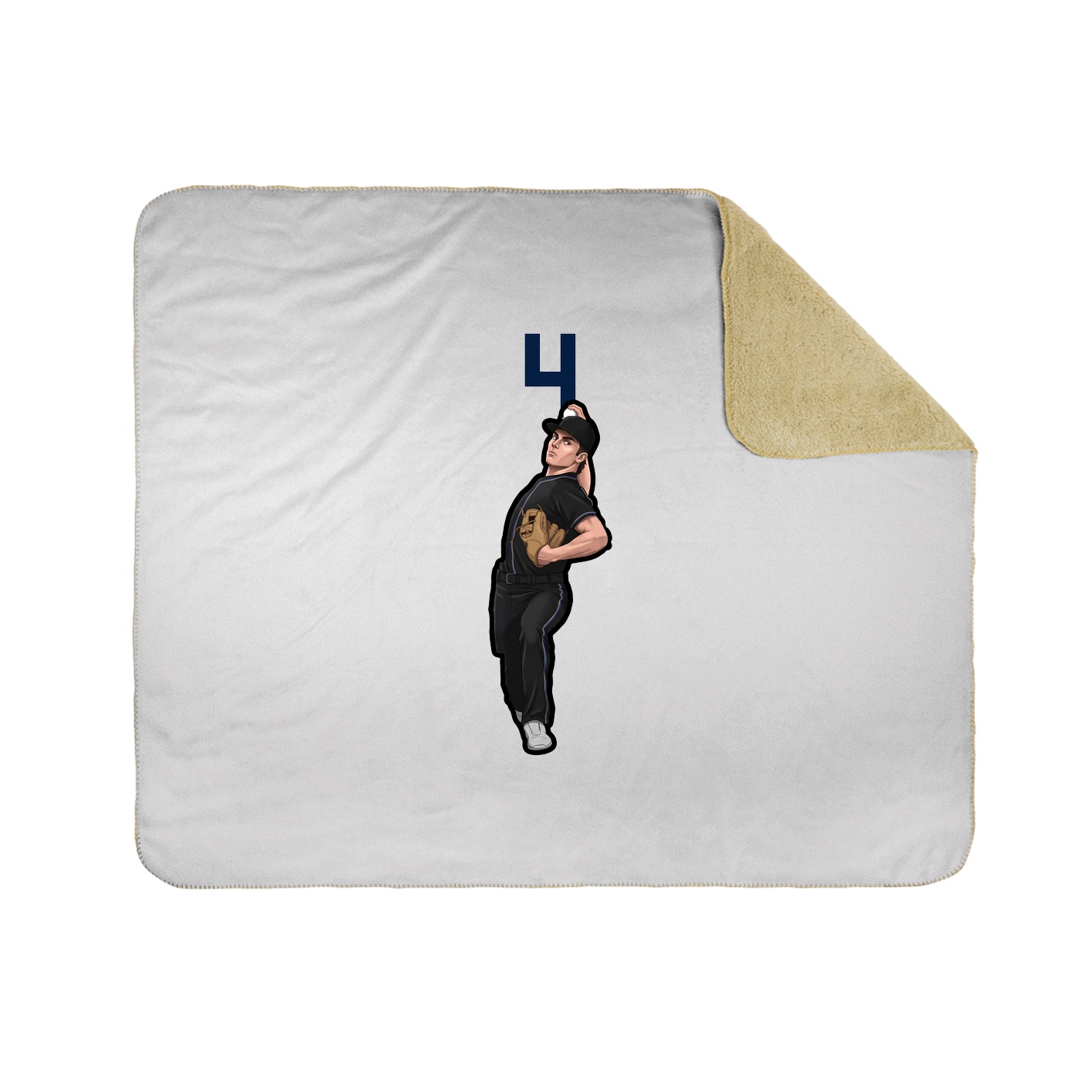 Throw Blanket — Number Top in White
