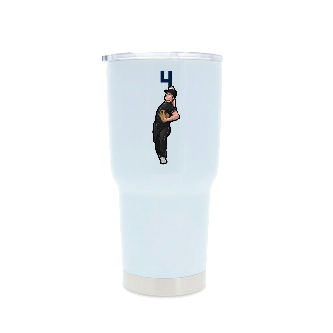 30oz Stainless Steel Tumbler — Number Top in White