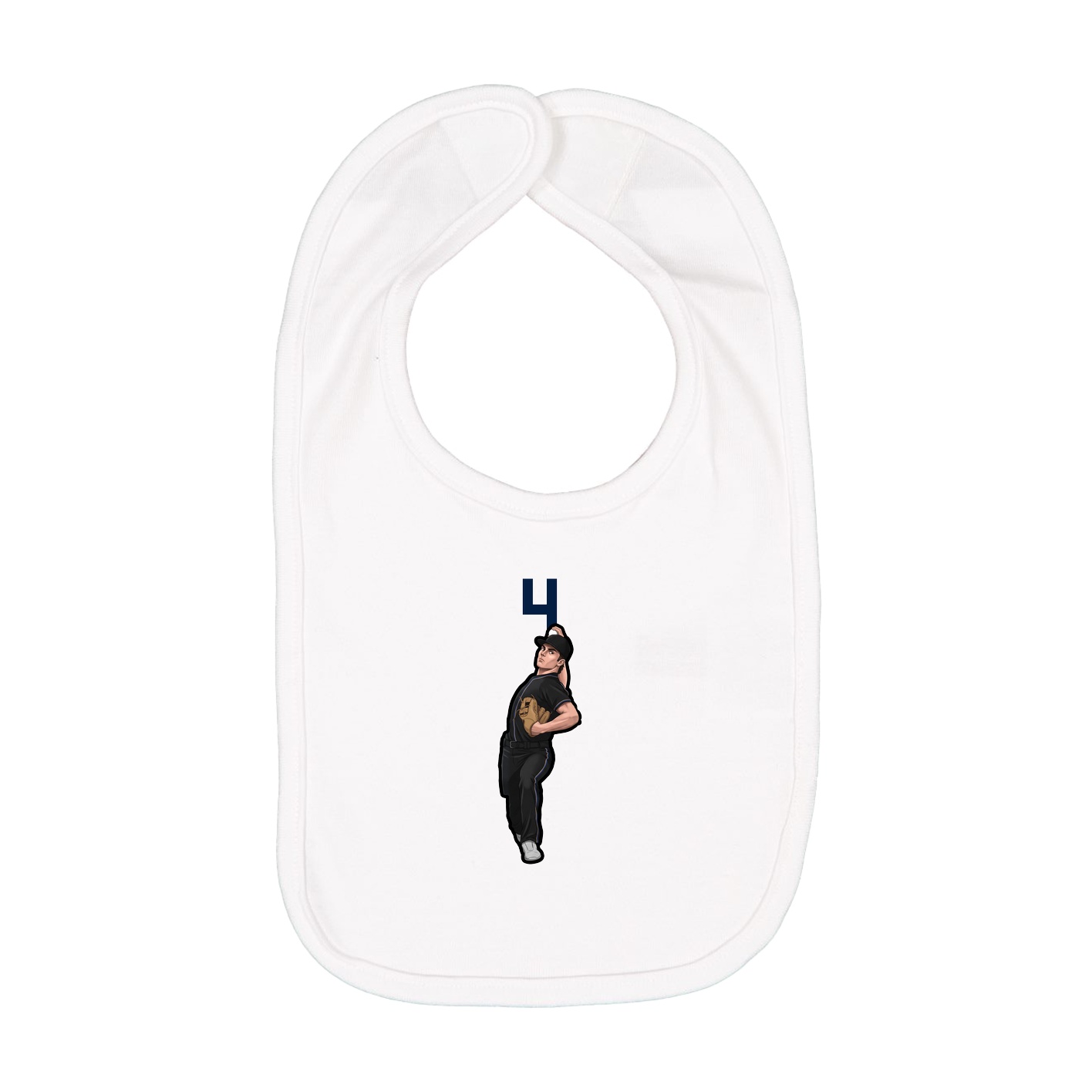 Infant Bib — Number Top in White