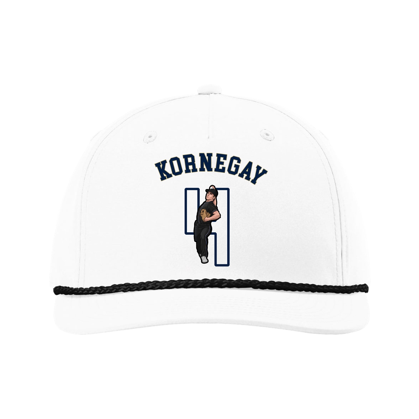 Five-Panel Classic Rope Cap — Shirsey Arch in White