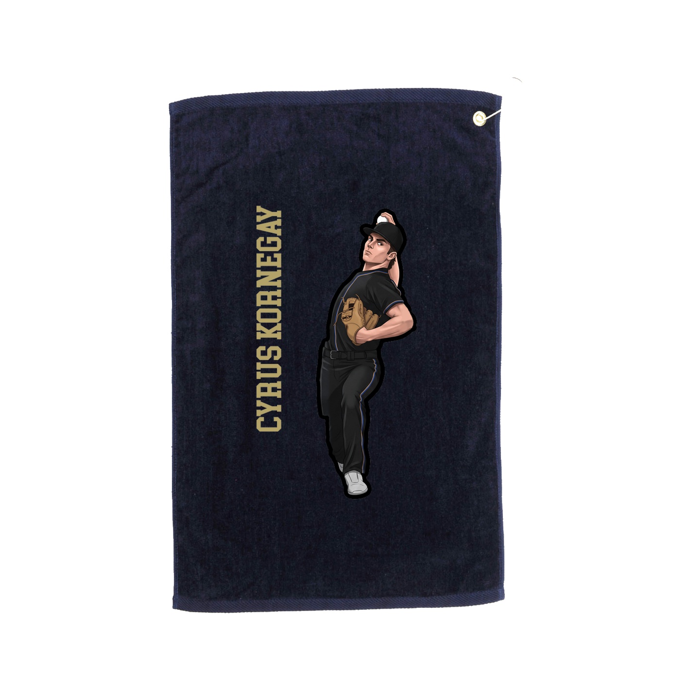 Golf Towel — Name Vertical in Navy