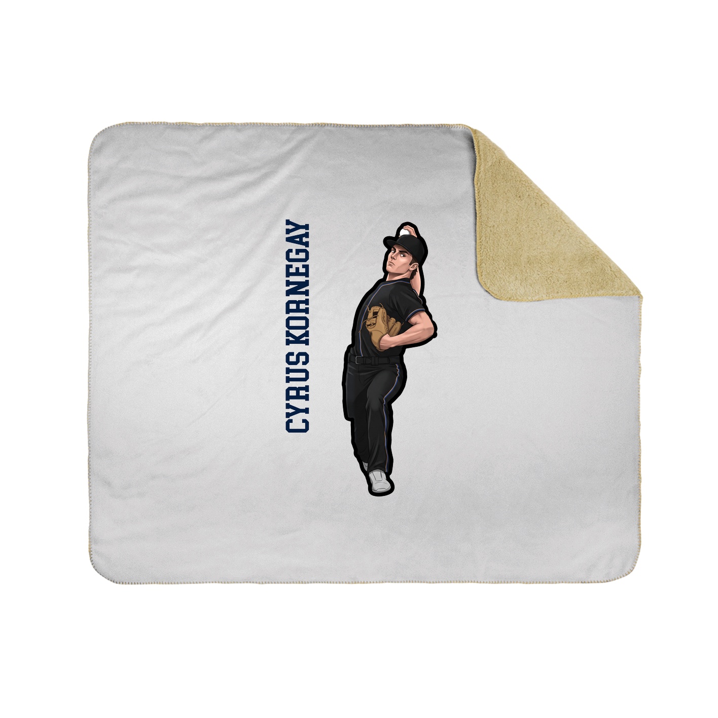 Throw Blanket — Name Vertical in White