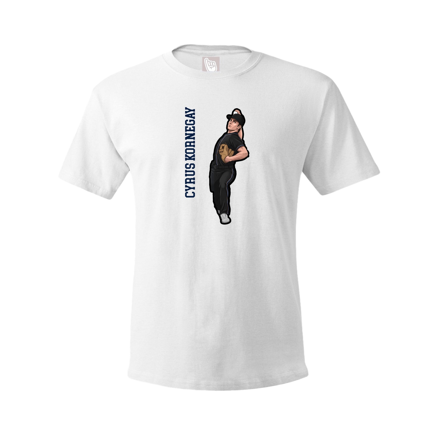 Youth Tee — Name Vertical in White
