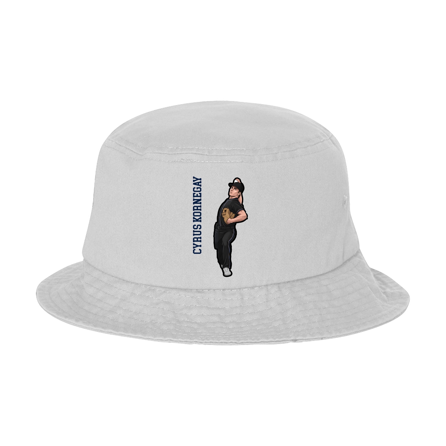 Bucket Cap — Name Vertical in White