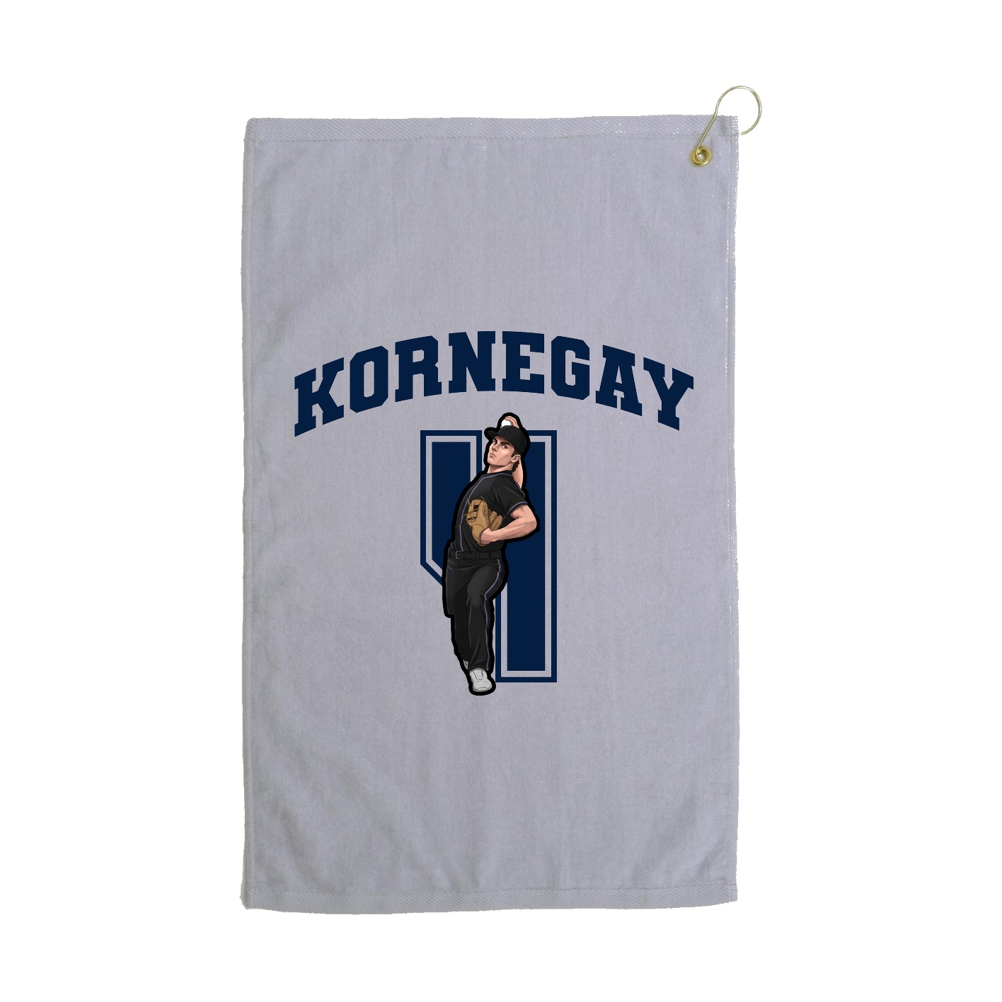 Golf Towel — Number in Grey