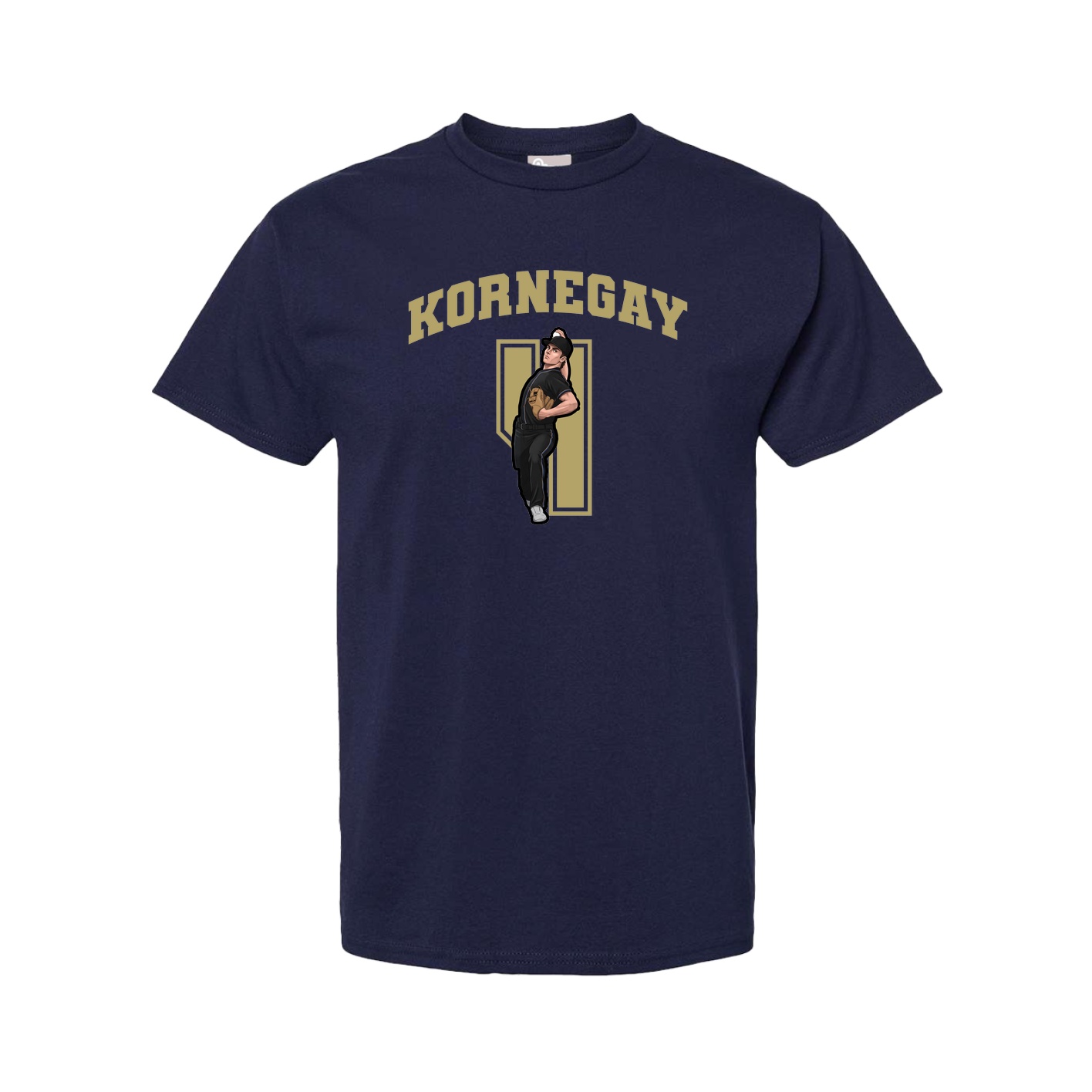 Youth Tee — Number in Navy