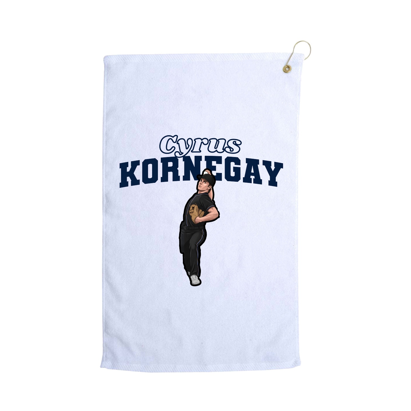 Golf Towel — Name Arch in White