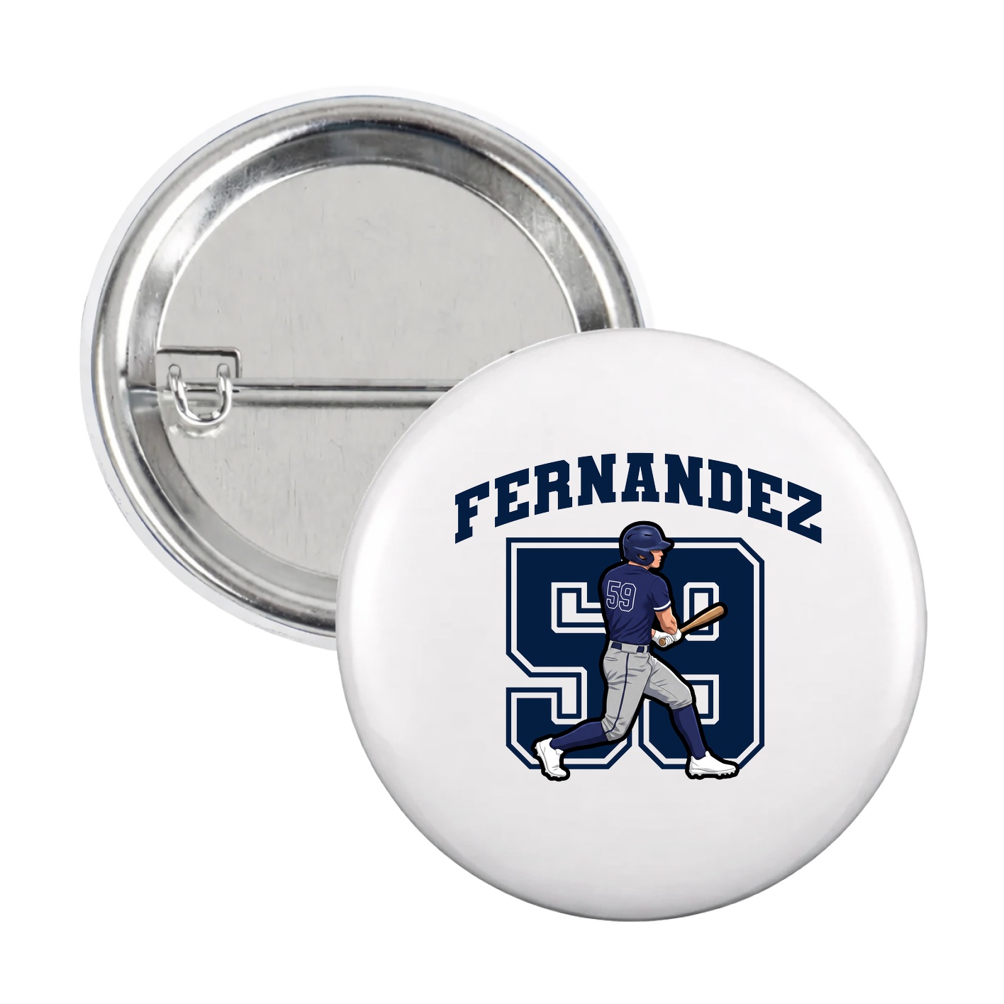 Game Day Button — Number in White