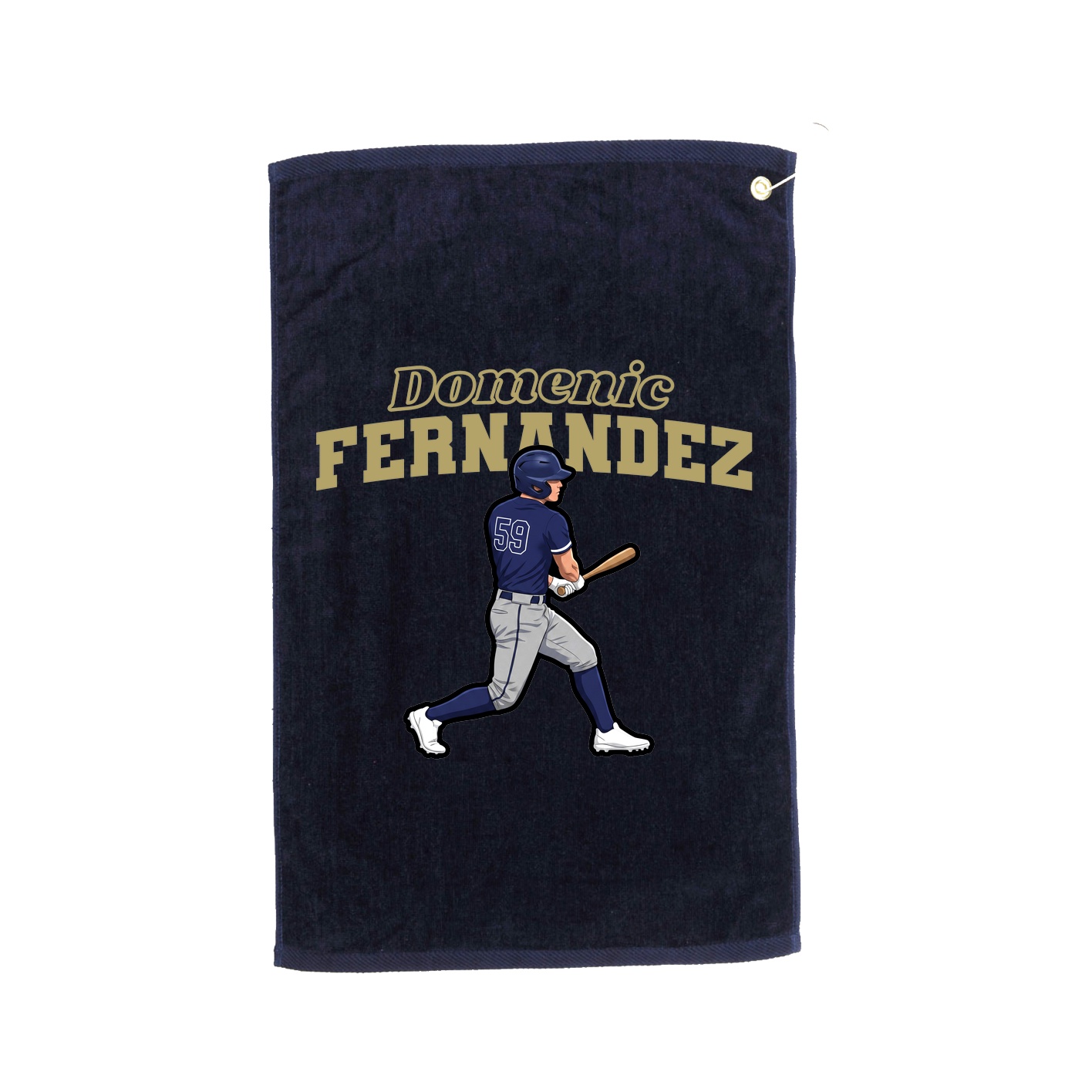 Golf Towel — Name Arch in Navy