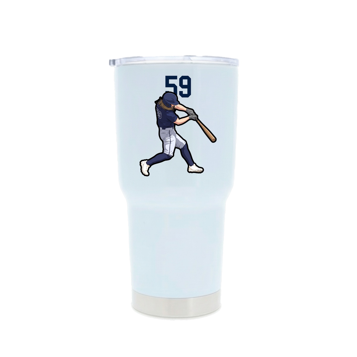 30oz Stainless Steel Tumbler — Number Top in White