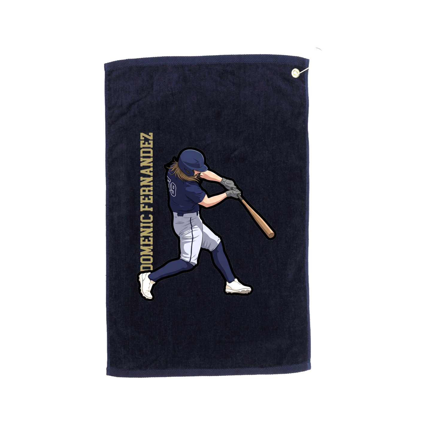 Golf Towel — Name Vertical in Navy
