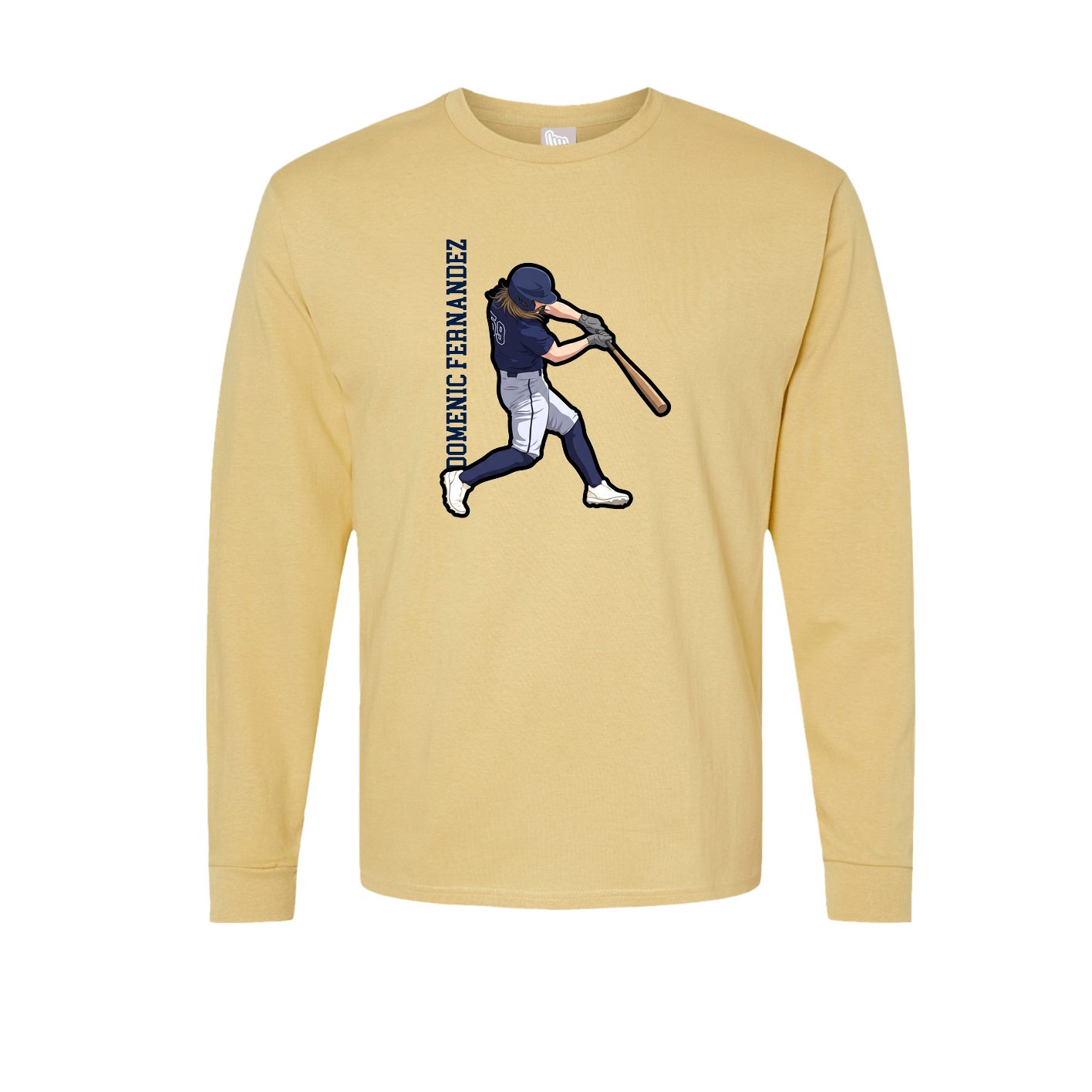 Long Sleeve Tee — Name Vertical in Vegas Gold