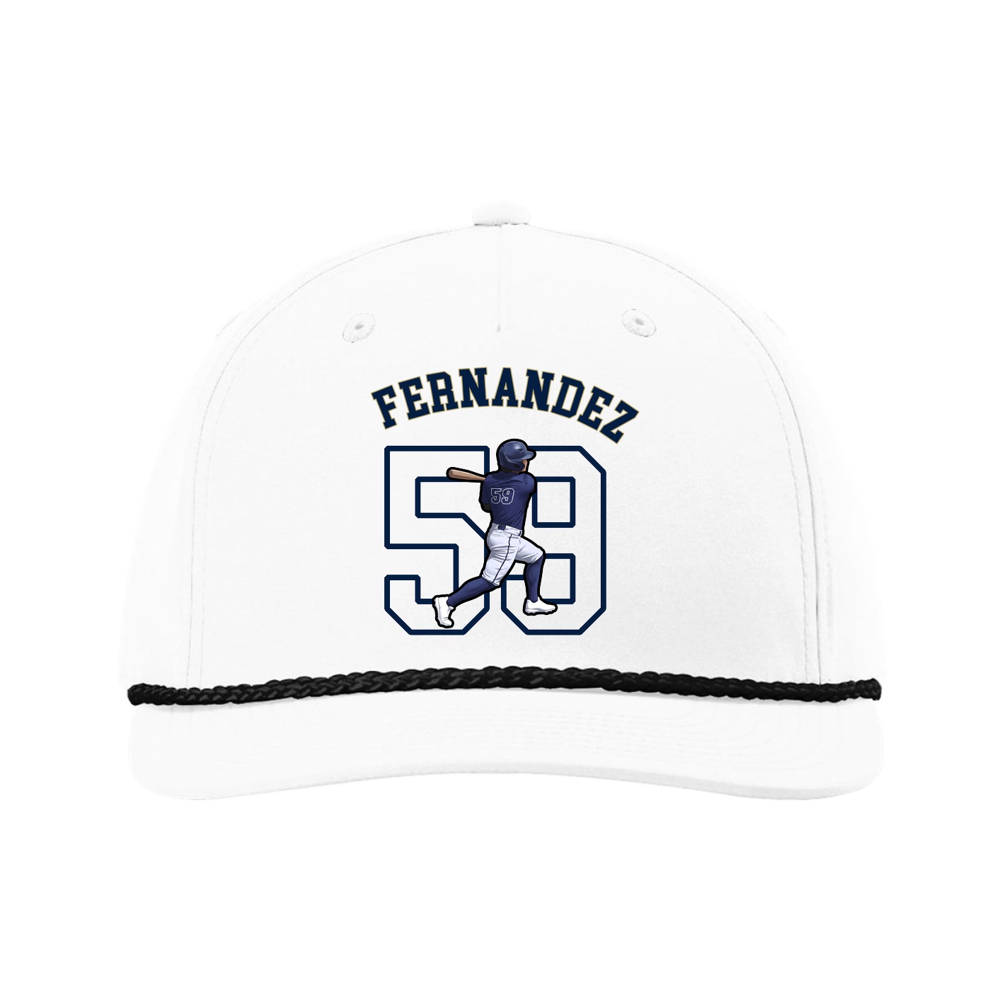 Five-Panel Classic Rope Cap — Shirsey Arch in White