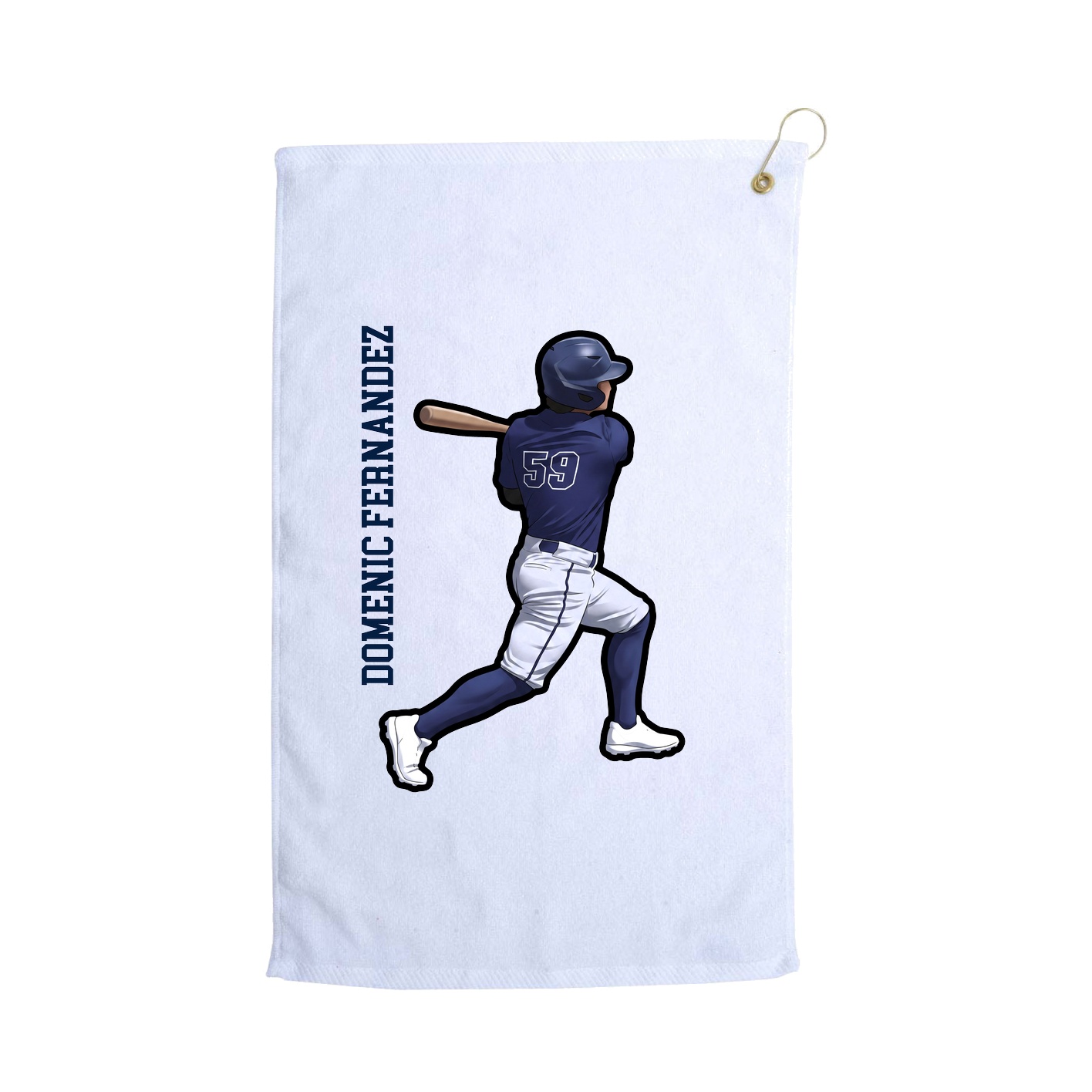 Golf Towel — Name Vertical in White