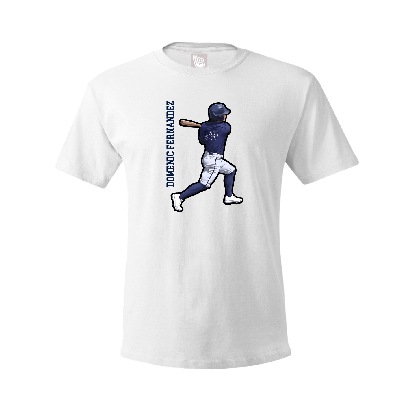 Youth Tee — Name Vertical in White