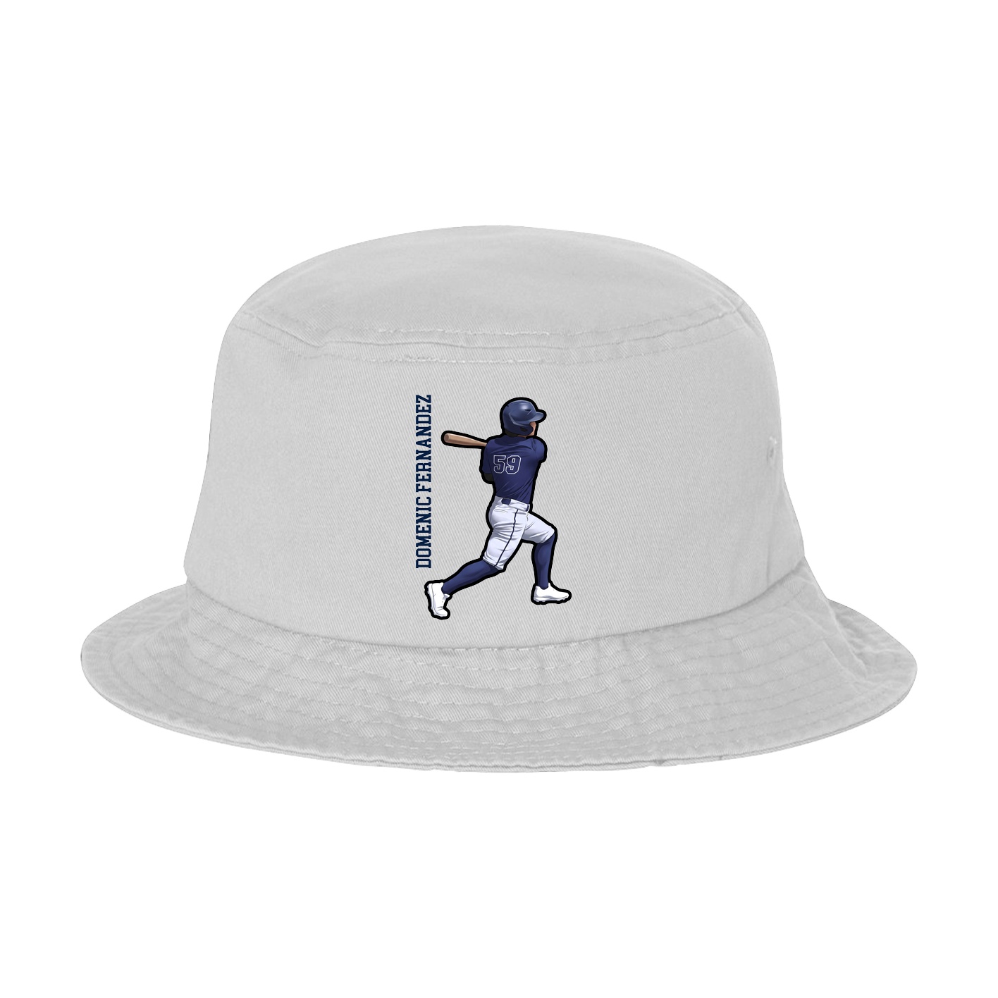 Bucket Cap — Name Vertical in White