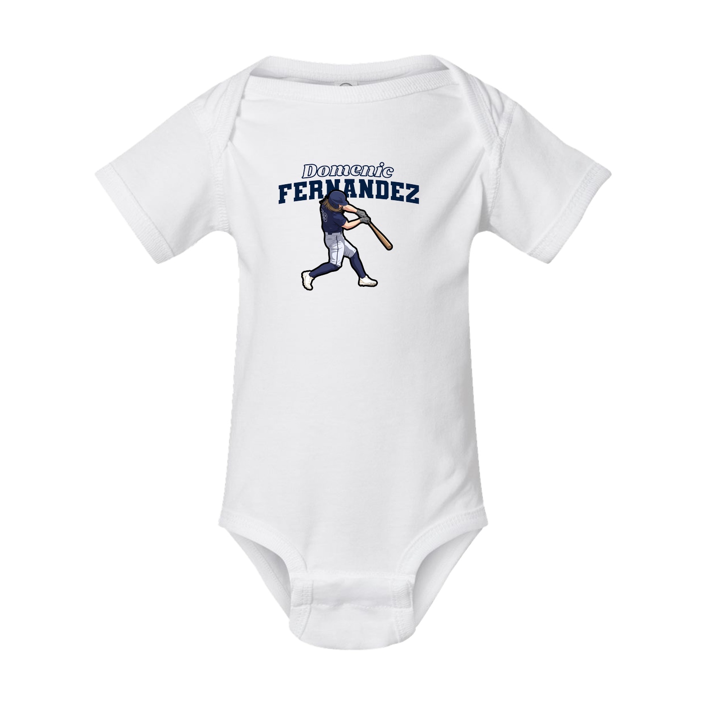 Baby Onesie — Name Arch in White