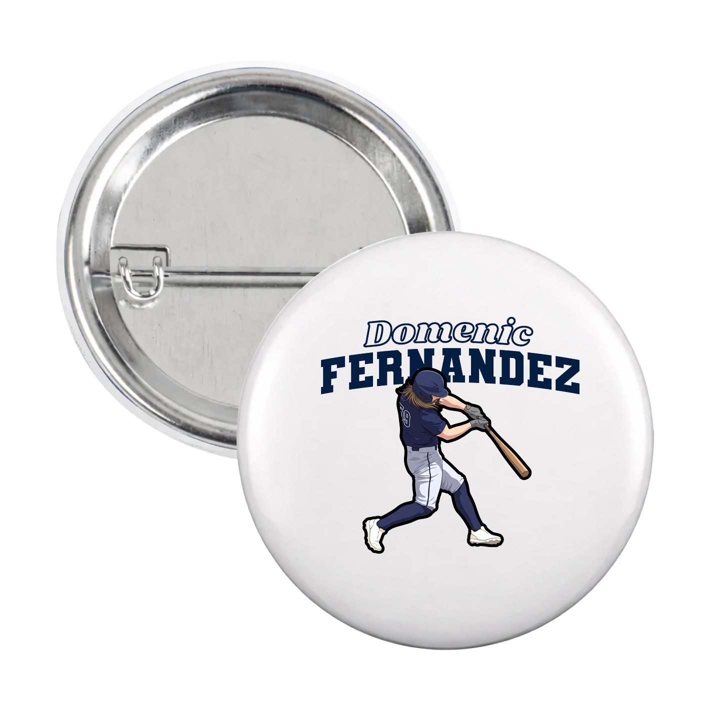 Game Day Button — Name Arch in White