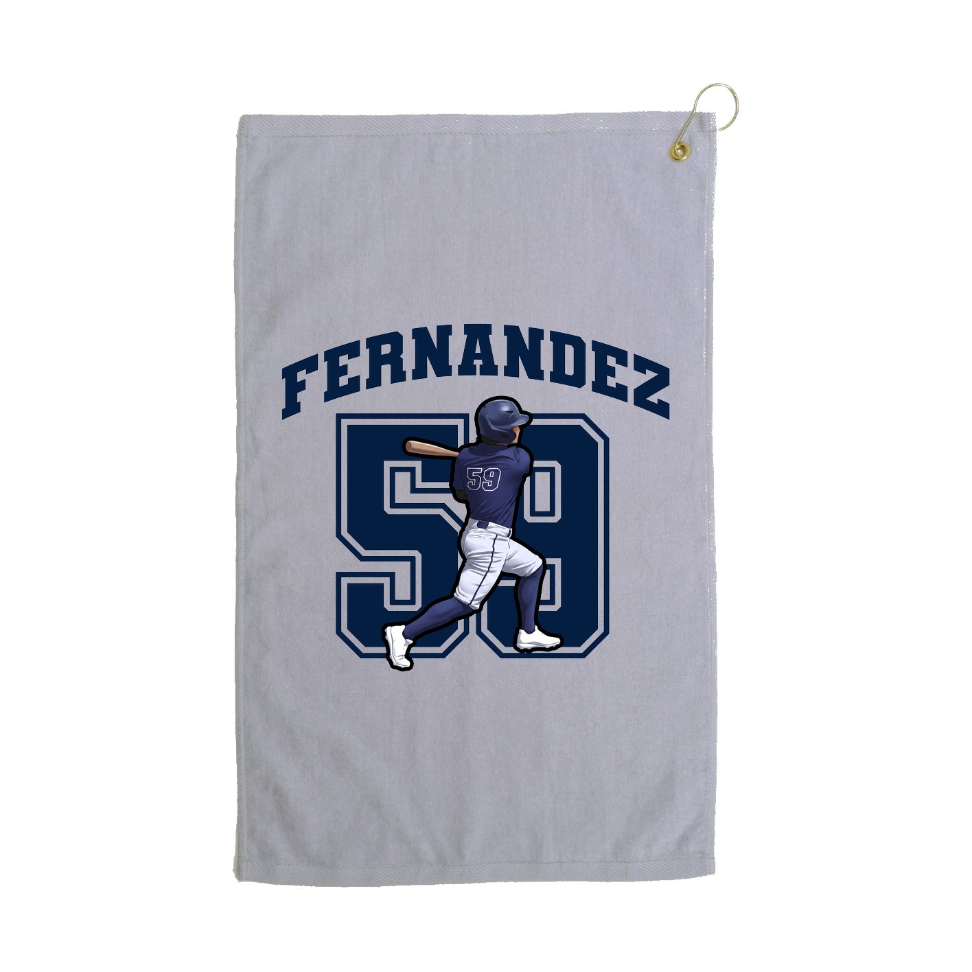 Golf Towel — Number in Grey