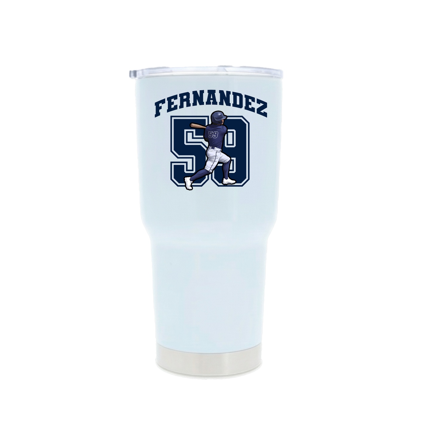 30oz Stainless Steel Tumbler — Number in White