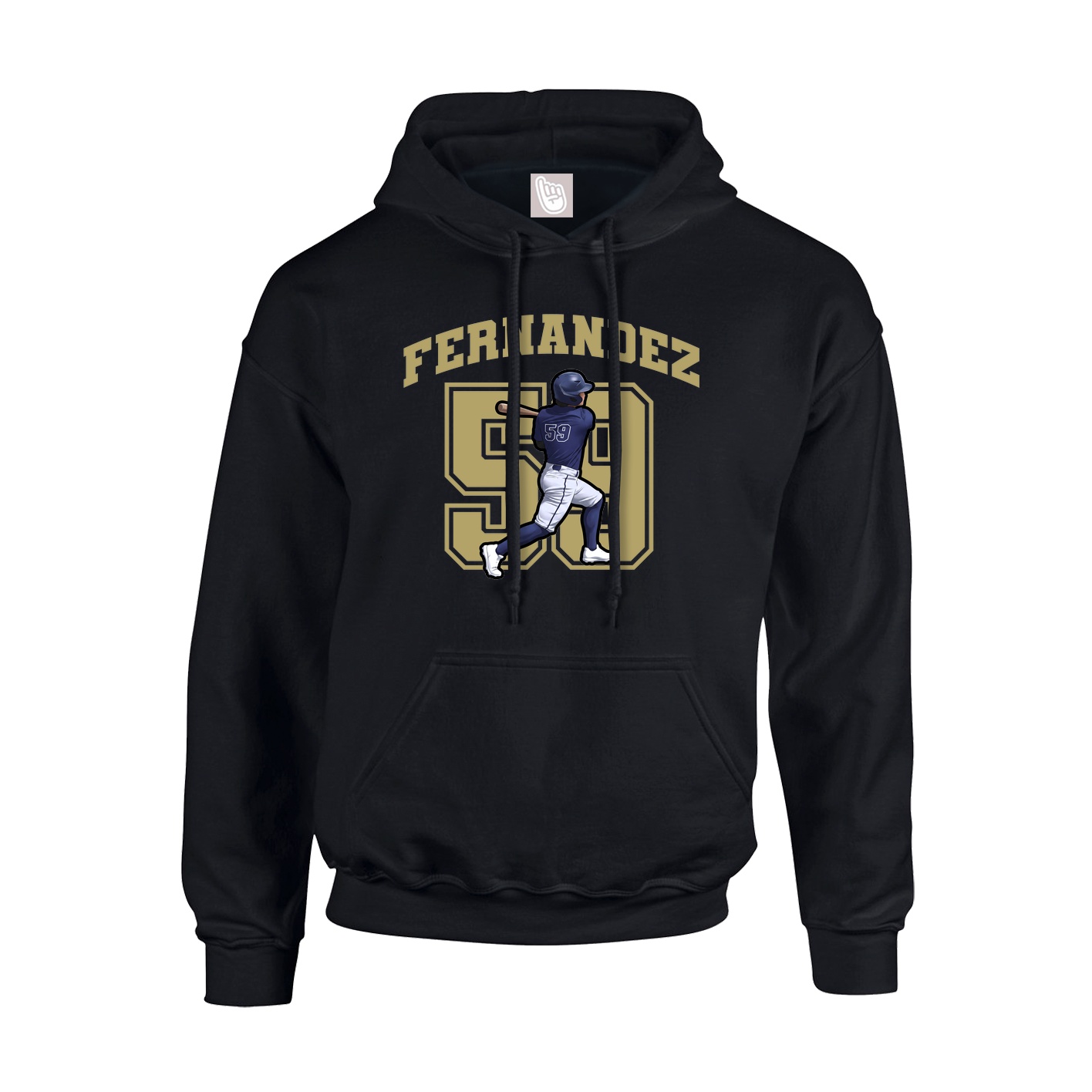 Youth Hoodie — Number in Black