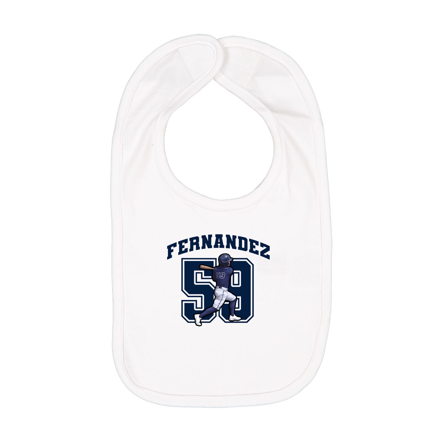 Infant Bib — Number in White