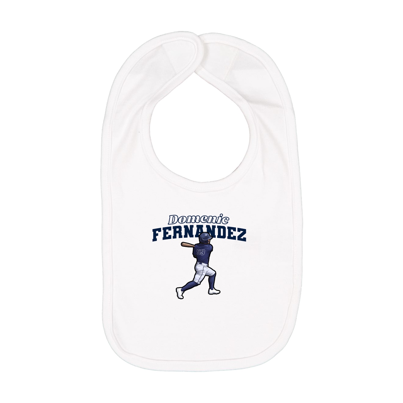 Infant Bib — Name Arch in White