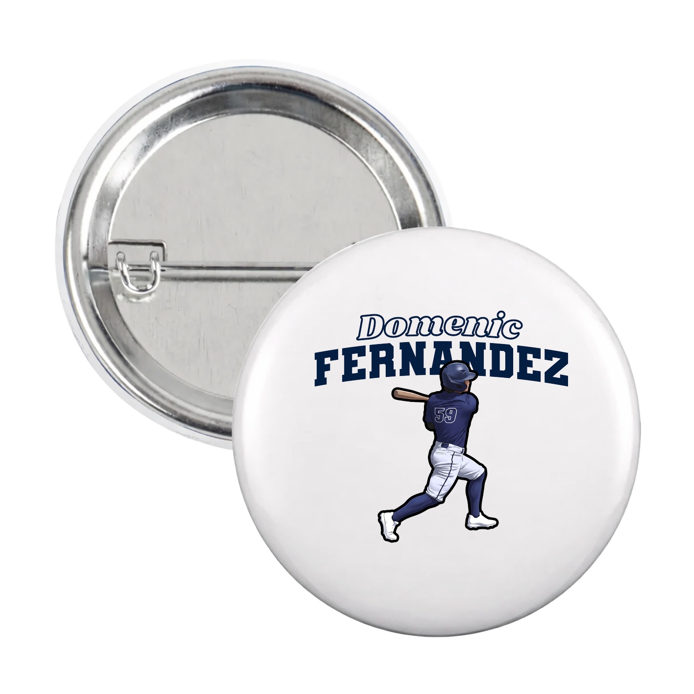 Game Day Button — Name Arch in White