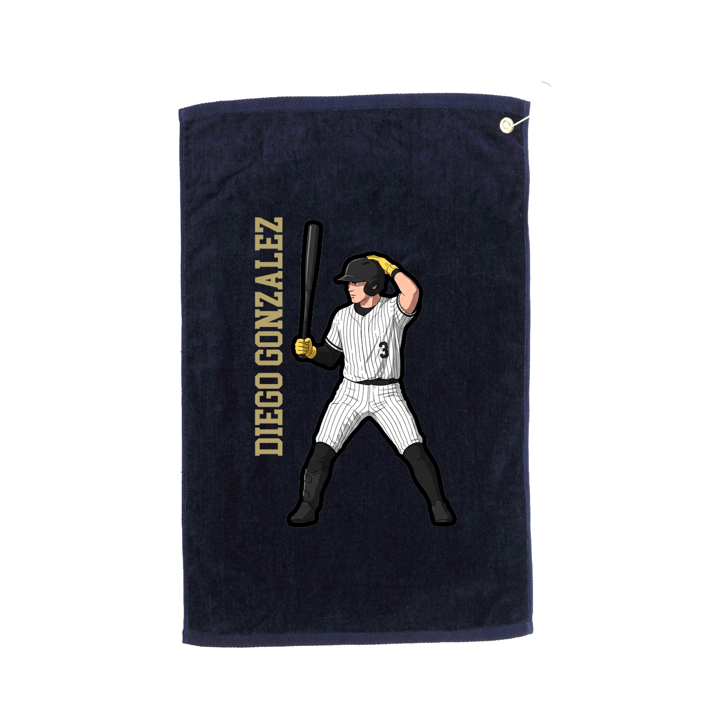 Golf Towel — Name Vertical in Navy