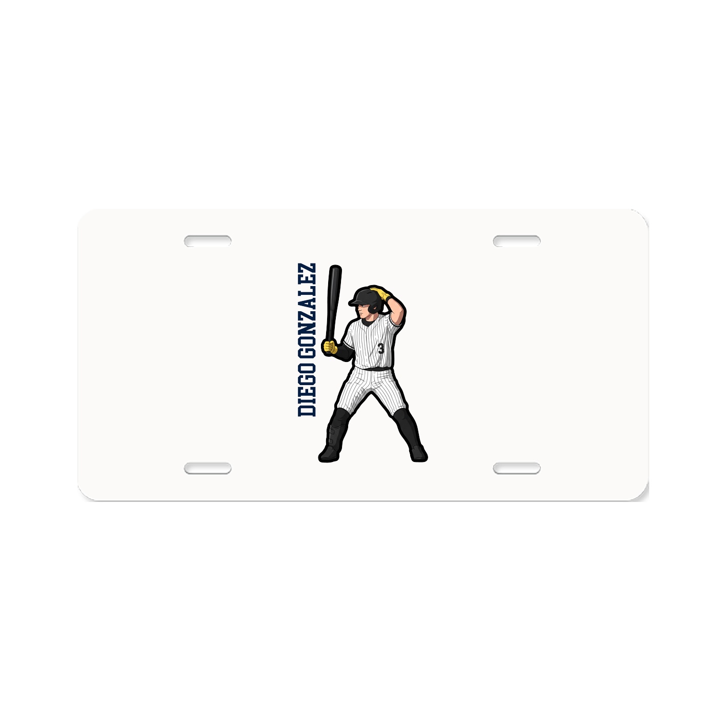 License Plate — Name Vertical in Classic