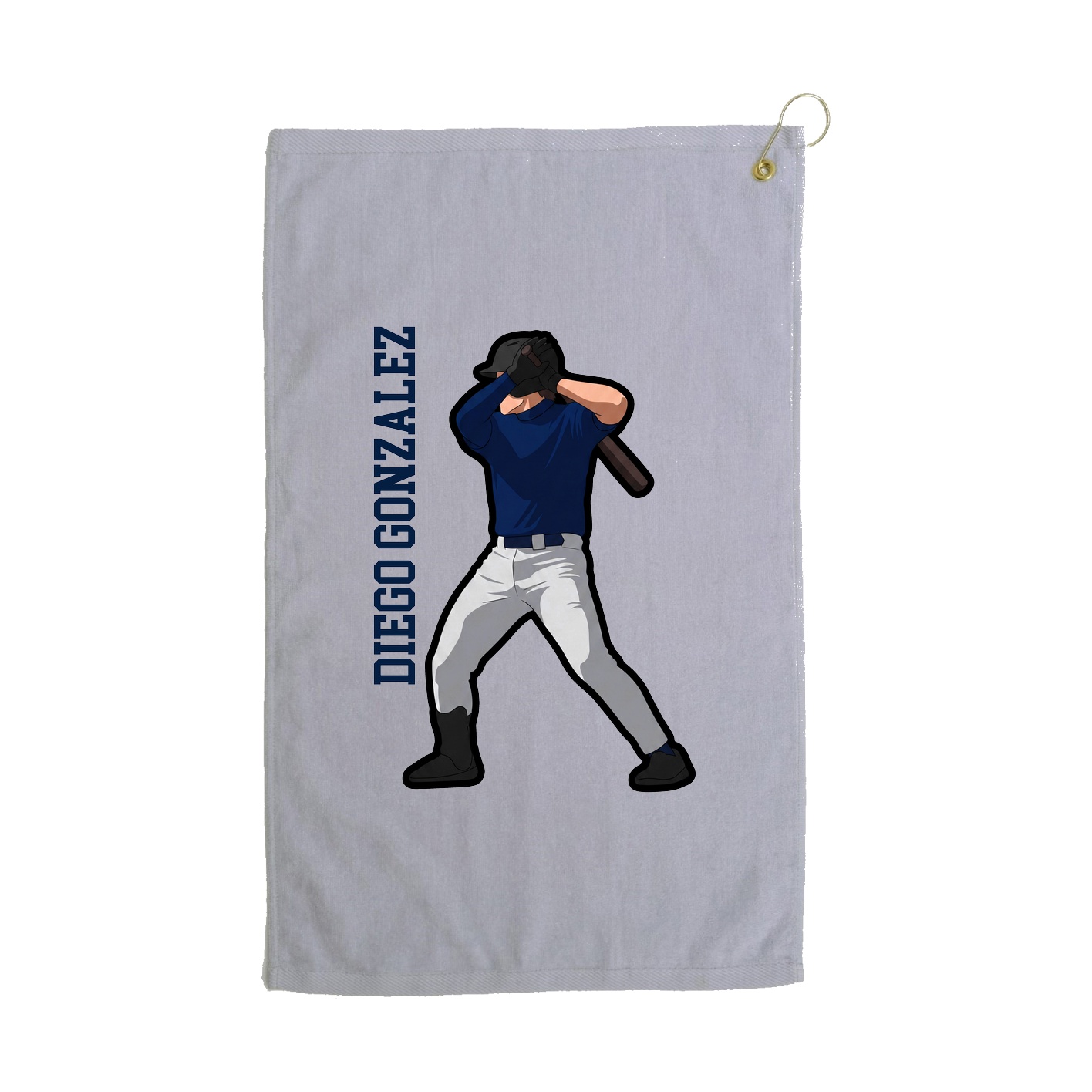 Golf Towel — Name Vertical in Grey