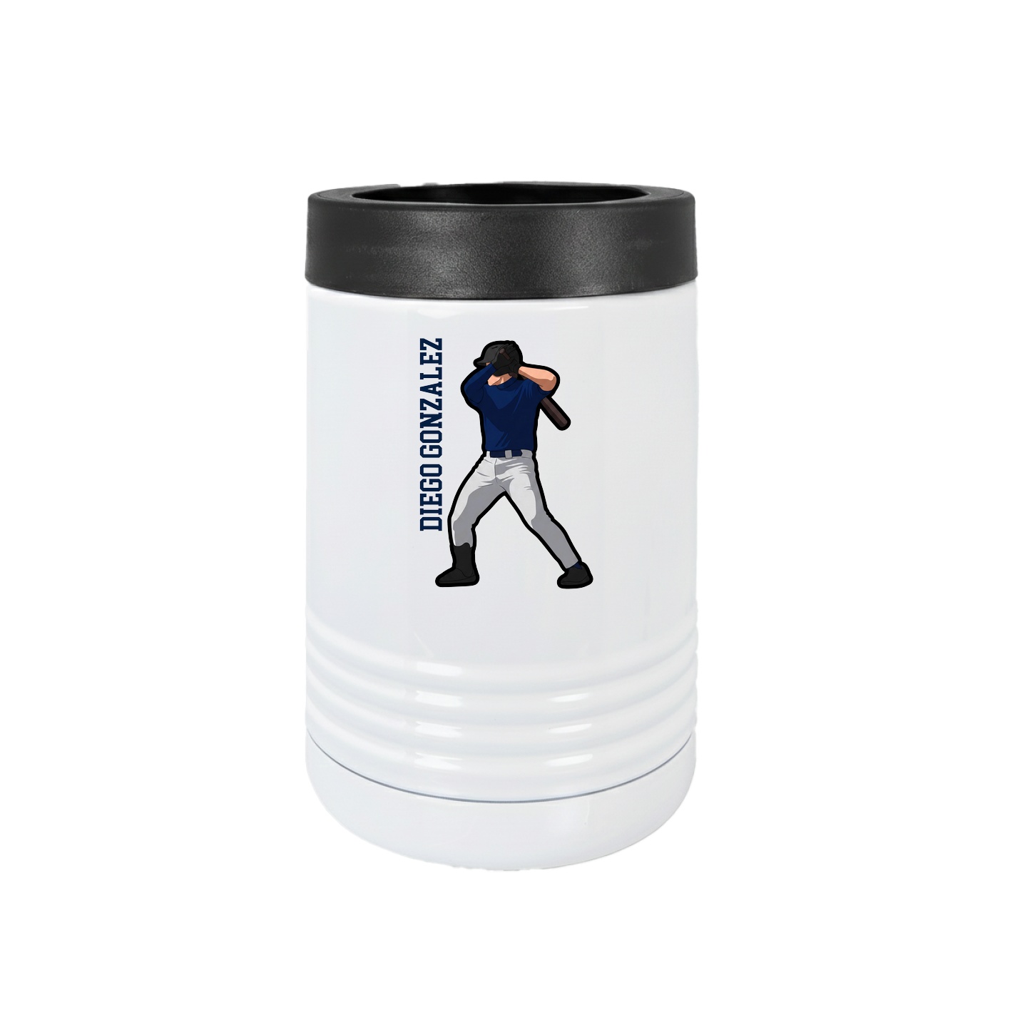 Beverage Holder — Name Vertical in White